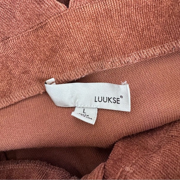 Luukse Jumper skirt dress brown corduroy large similar to Free People Old School - Picture 6 of 8